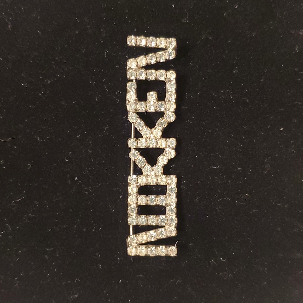 Vintage NIKKEN Rhinestone Brooch 2.25 Inches Long